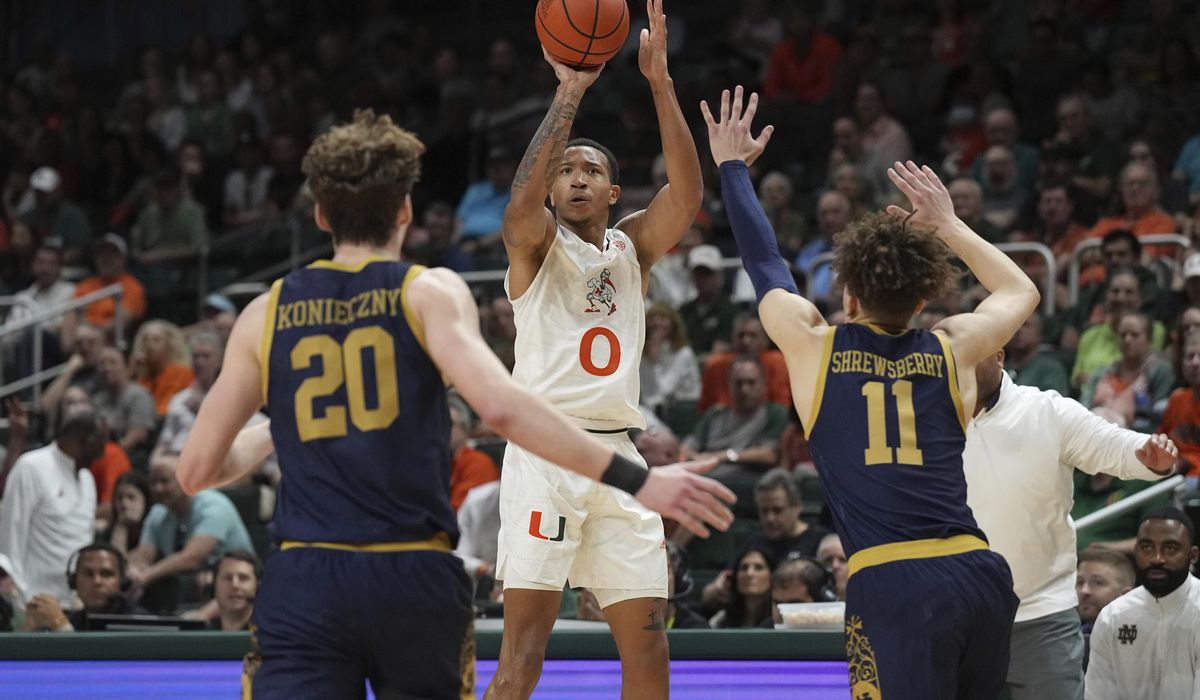 No. 8 Miami opens ACC play with balanced 62-49 win over Notre Dame